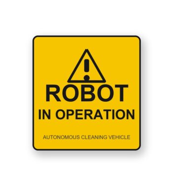 Robot In Operation Floor Sign and Warning Decal Set